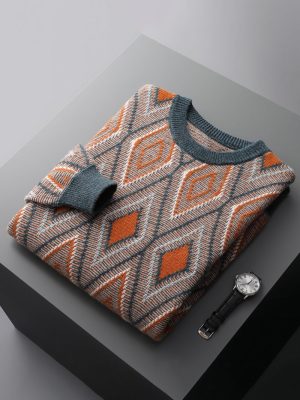 Men's casual business ethnic pattern autumn and winter sweater