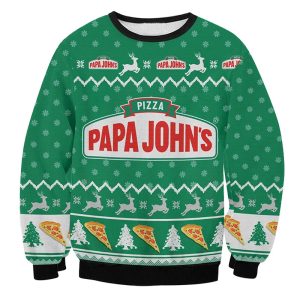 Papa John's Fleece Ugly Christmas Sweatshirt / [blueesa] /