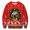 Unisex 3D Animal Sloth Print Christmas Sweatshirt / [blueesa] /
