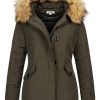 Women's jacket winter parka faux fur