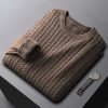 Men's solid color high-end business casual sweater