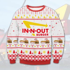 In N Out Burger Fleece Ugly Christmas Sweatshirt / [blueesa] /