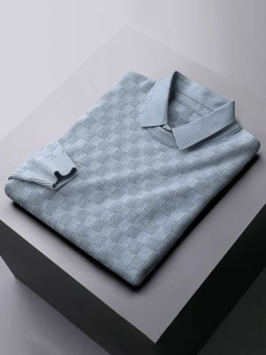 Men's high-end trend waffle sweater in the US and Europe