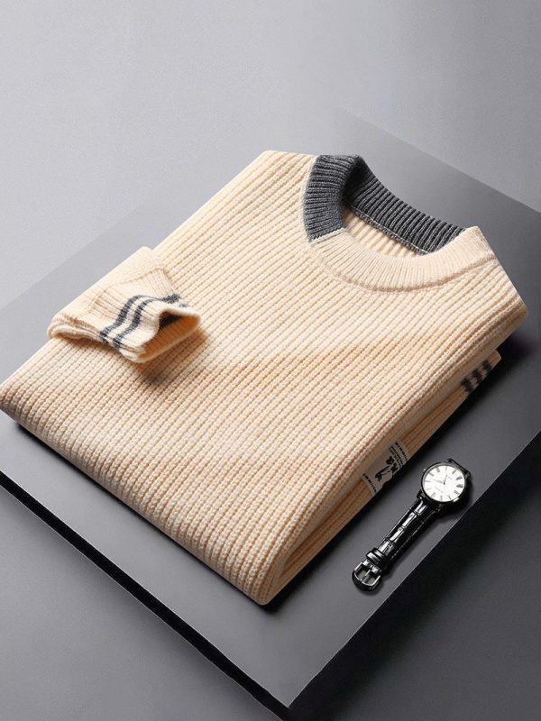 Men's color matching casual business sweater