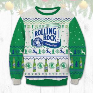 Men's Rolling Rock Extra Pale Beer 3D Print Ugly Christmas Sweatshirt / [blueesa] /