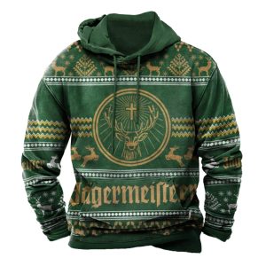 Men's Vintage Jgermeister Christmas Print Hoodie / [blueesa] /