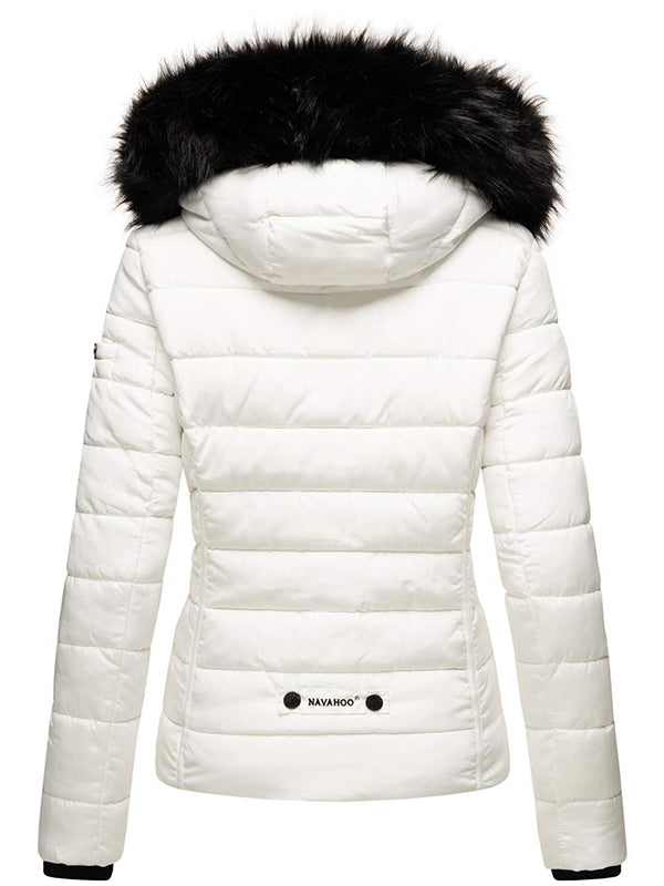 Ladies winter jacket with detachable fur collar