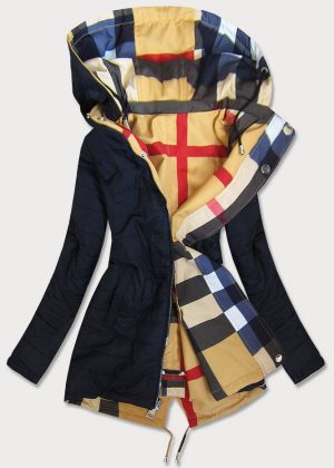 Ladies reversible jacket yellow and navy blue