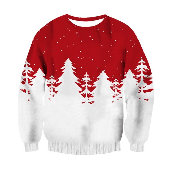 Unisex 3D Printed Elk Christmas Sweatshirt / [blueesa] /