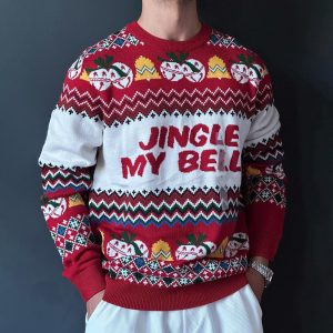 Autumn And Winter Comfortable And Casual Men's Home Jingle My Bell Pullover Round Neck Sweater Christmas Sweater / [blueesa] /