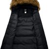 Women's cotton winter jacket padded warm long jacket with fur trim hood