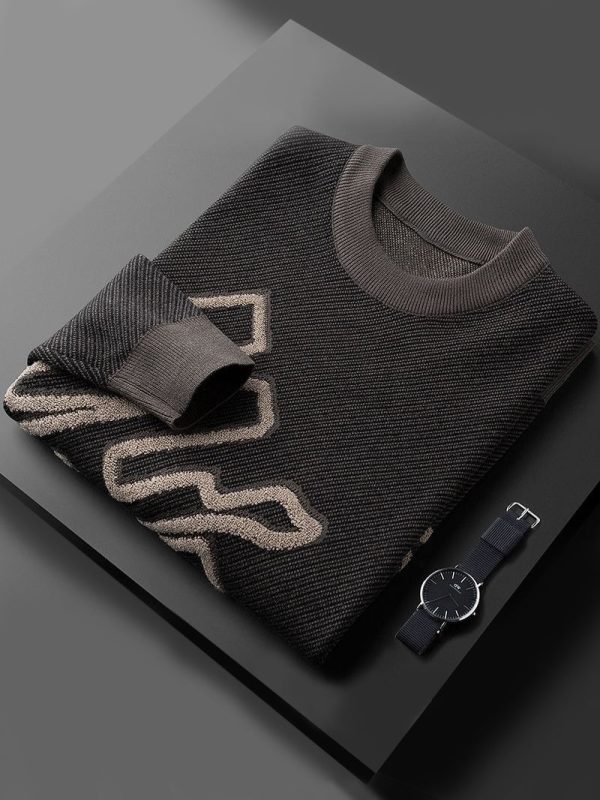 Men's casual solid color pattern autumn and winter sweater