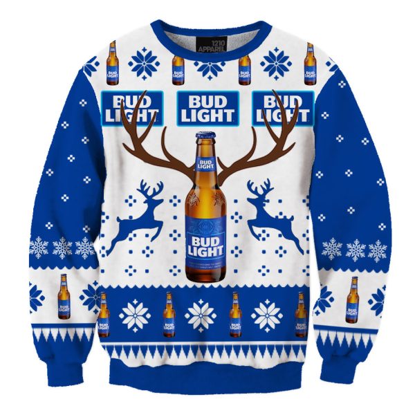 Unisex Bud Light Beer Fun 3D Printed Christmas Sweatshirt / [blueesa] /