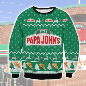 Papa John's Fleece Ugly Christmas Sweatshirt / [blueesa] /