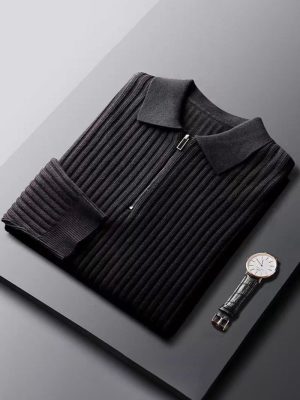 Men's lapel casual business sweater