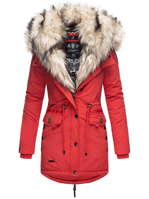 2in1 ladies winter warm jacket leather coat