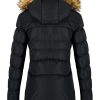 Women's cotton winter jacket padded warm long jacket with fur trim hood