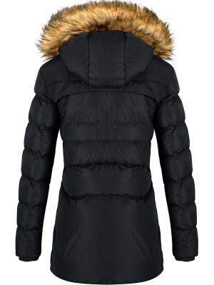 Women's cotton winter jacket padded warm long jacket with fur trim hood