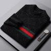 Men's casual autumn and winter black striped sweater