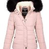 Ladies winter jacket with detachable fur collar