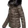 Ladies winter jacket with detachable fur collar