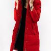 Red ladies waterproof jacket