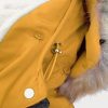 Teddy bear yellow ladies winter parka coat