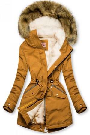 Winter parka coat with brown/hazel faux fur