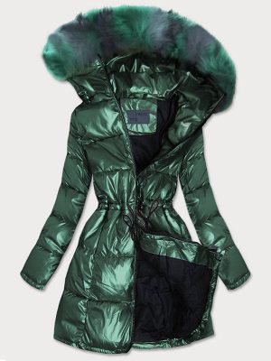 Ladies' Green Metal Winter Jacket