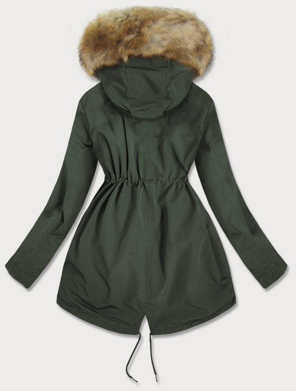 Ladies winter khaki parka coat