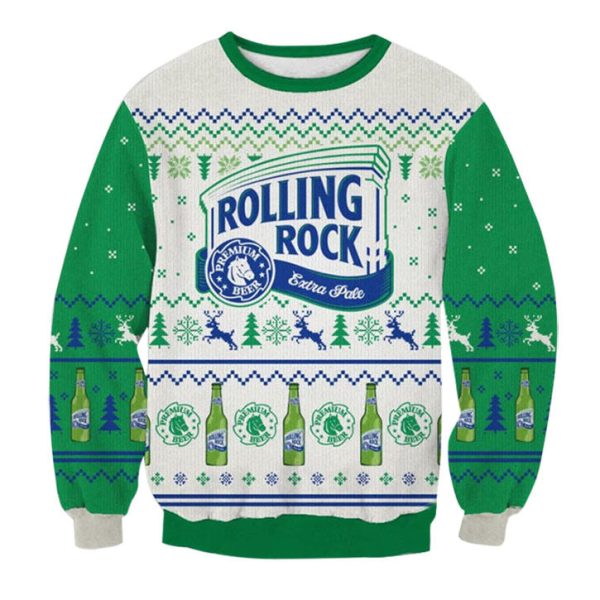 Men's Rolling Rock Extra Pale Beer 3D Print Ugly Christmas Sweatshirt / [blueesa] /