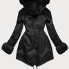 Women's bear black winter parka