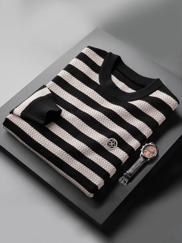 Men's casual striped autumn and winter sweater