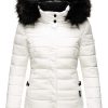 Ladies winter jacket with detachable fur collar