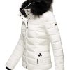 Ladies winter jacket with detachable fur collar