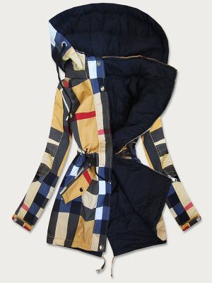 Ladies reversible jacket yellow and navy blue