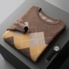 Men's autumn and winter color matching casual sweater