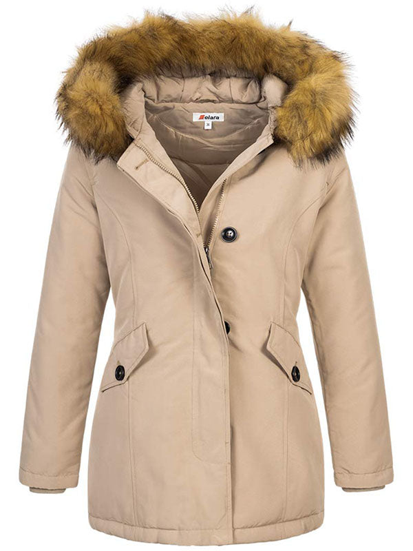 Women's jacket winter parka faux fur