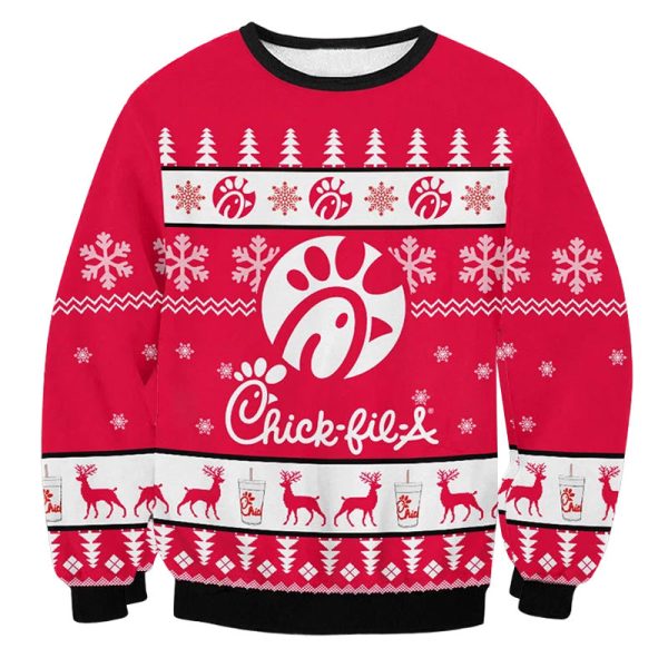 Chick-fil-a Ugly Fleece Christmas Sweatshirt / [blueesa] /