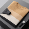 Men's autumn and winter casual color matching sweater