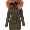 Winter women's hooded parka coat