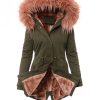 Winter women's hooded parka coat