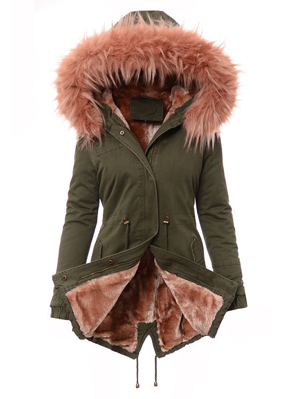 Winter women's hooded parka coat