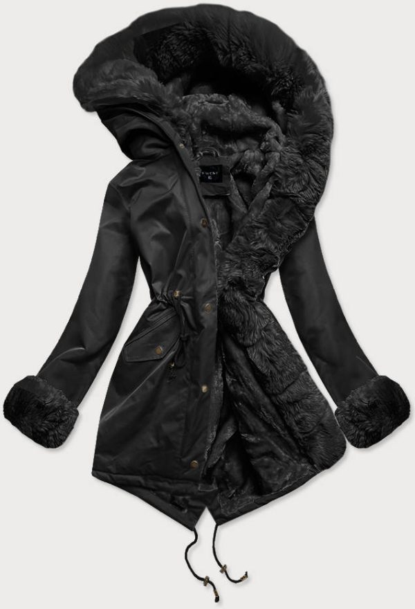 Women's bear black winter parka