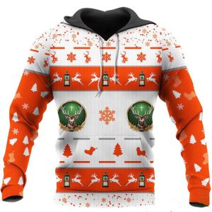 Elk Print Christmas Ugly Hoodie / [blueesa] /