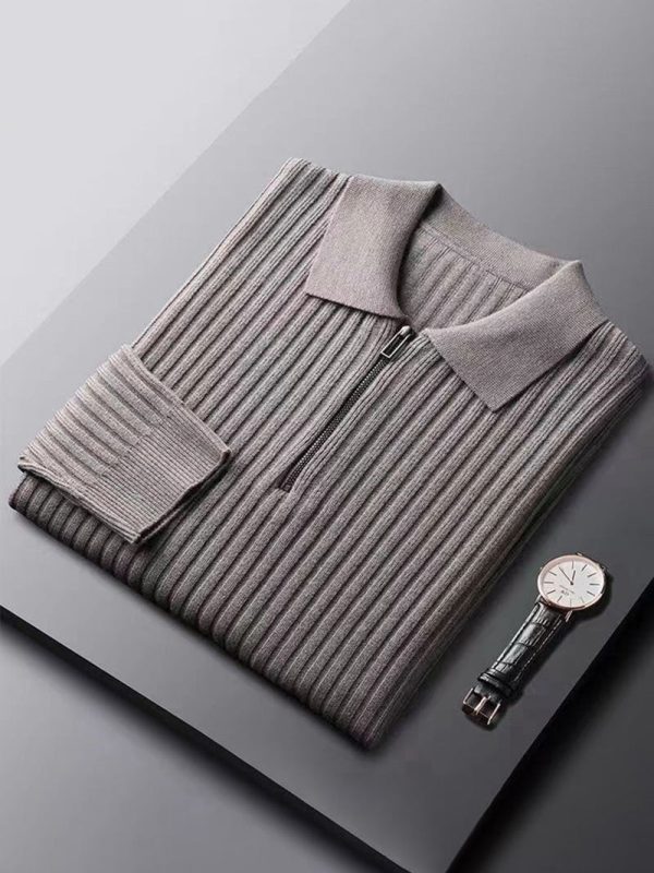 Men's lapel casual business sweater
