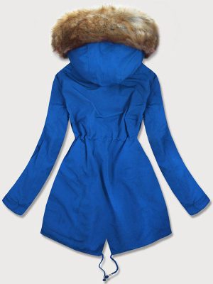 Teddy bear blue ladies winter parka coat