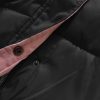Women's short oversized winter jacket black/pink