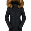 Women's cotton winter jacket padded warm long jacket with fur trim hood