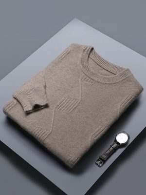 Men's casual autumn and winter solid color sweater